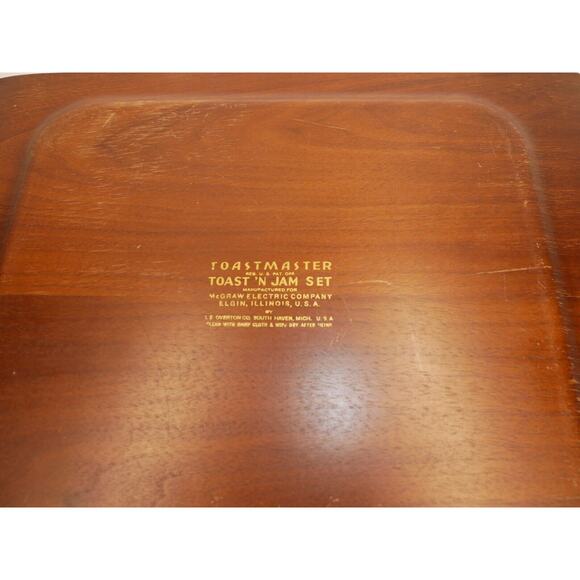 Vintage MCM Toastmaster Molded Wood Serving Tray "Toast N Jam" McGraw Electric - Picture 11 of 15